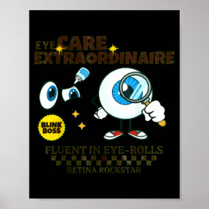 Ophthalmologist Retro Eye Doctor Gift Optometry Nu Poster