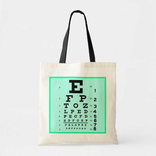 Ophthalmology Eye Chart Custom Optometry Office Tote Bag (Front)