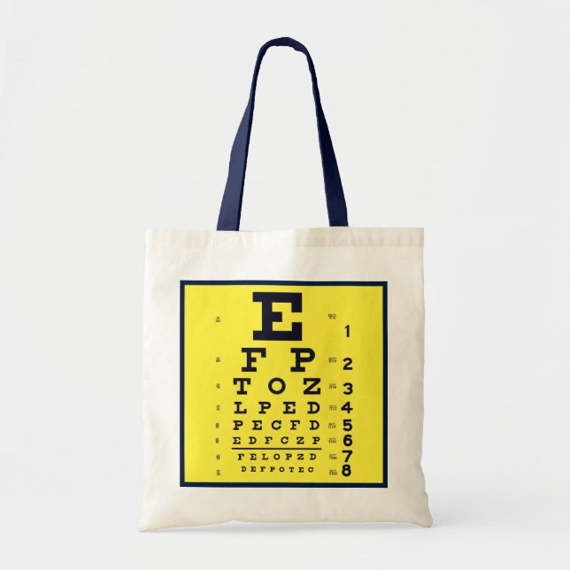 Ophthalmology Eye Chart Economical Optometry Tote Bag (Front)