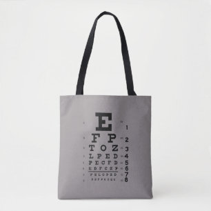 Ophthalmology Eye Chart Science Pop Art Grey Tote Bag