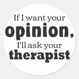 Opinion ask therapist classic round sticker