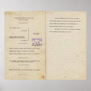 Opinion in Brown v Board of Education 1951pg 1 & 2 Poster