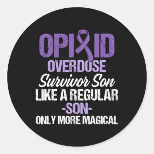 Opioid Overdose Awareness Warrior Survivor 11 Classic Round Sticker