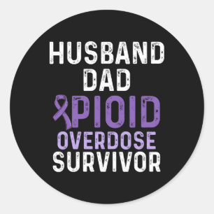 Opioid Overdose Awareness Warrior Survivor 1 Classic Round Sticker