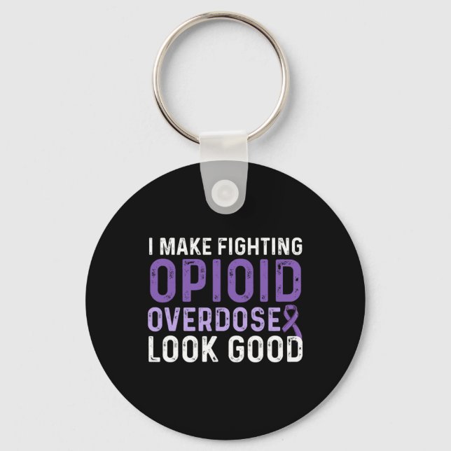 Opioid Overdose Awareness Warrior Survivor 1  Key Ring (Front)