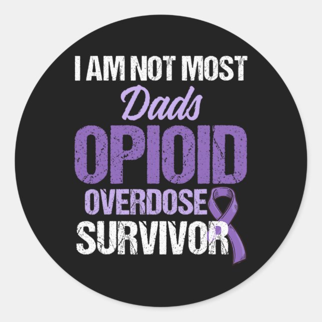Opioid Overdose Awareness Warrior Survivor 31  Classic Round Sticker (Front)