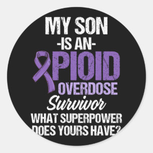 Opioid Overdose Awareness Warrior Survivor 33 Classic Round Sticker