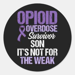 Opioid Overdose Awareness Warrior Survivor 40 Classic Round Sticker