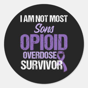 Opioid Overdose Awareness Warrior Survivor 45 Classic Round Sticker