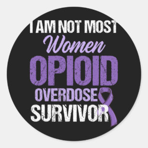 Opioid Overdose Awareness Warrior Survivor 51 Classic Round Sticker
