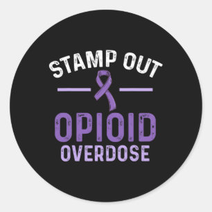 Opioid Overdose Awareness Warrior Survivor 55 Classic Round Sticker