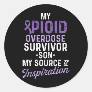 Opioid Overdose Awareness Warrior Survivor 5 Classic Round Sticker