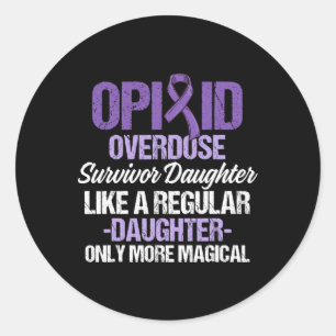 Opioid Overdose Awareness Warrior Survivor 68  Classic Round Sticker