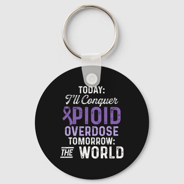 Opioid Overdose Awareness Warrior Survivor &#   Key Ring (Front)