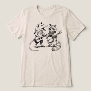 Opossum and Racoon Banjo Band Tri-Blend Shirt