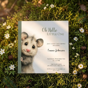 Opossum Baby Shower Invitation