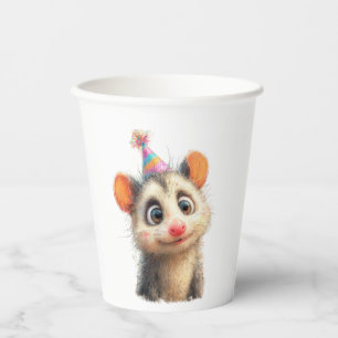 Opossum Birthday • Animal Party Cup Papieren Beker