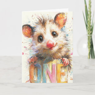Opossum Birthday Card