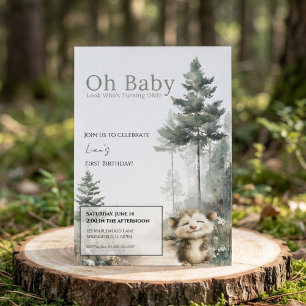 Opossum Birthday Invitation • Cute Woodland Party