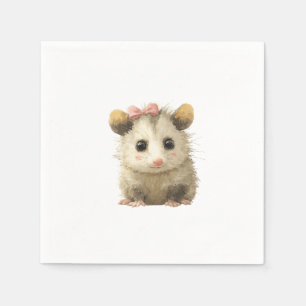 Opossum Birthday Napkin • Cute Woodland Party Serv