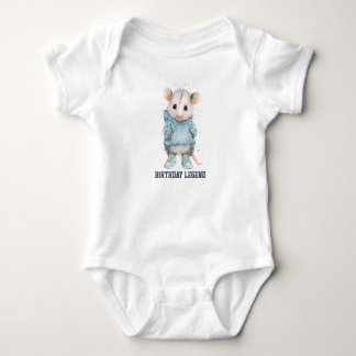 Opossum Birthday Romper • Woodland Animal Outfit Baby Bodysuit