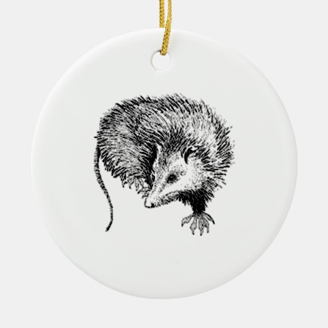 Opossum Ceramic Tree Decoration (Front)
