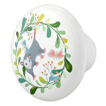 Opossum Circle Ceramic Pull
