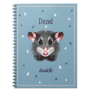 Opossum Dead Inside Ghosts and Skulls Notebook