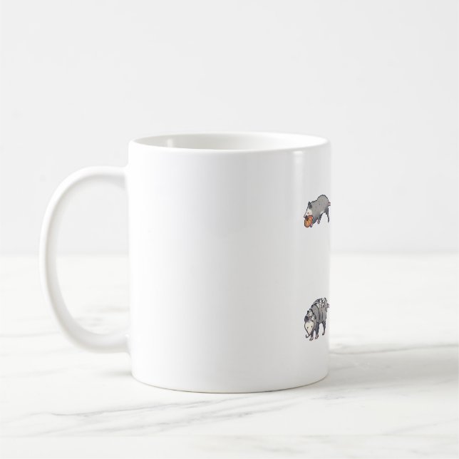 Opossum Delight � Cute Animal Art Coffee Mug (Left)