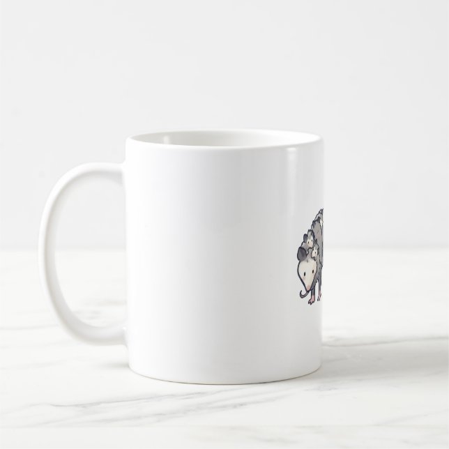 Opossum Delight � Cute Animal Art Coffee Mug (Left)