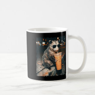 Opossum drinking iced coffee funny possum meme men mug
