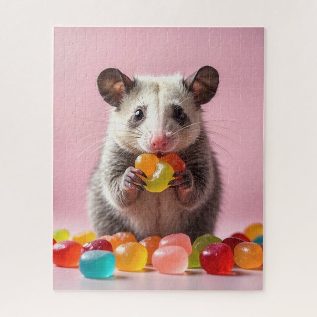 Opossum Eating Gummy Sweeties  Jigsaw Puzzle (Vertical)