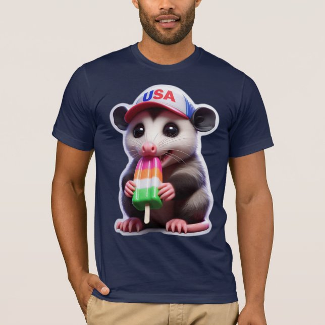 OPOSSUM EATING POPSICLE 3 T-Shirt (Front)