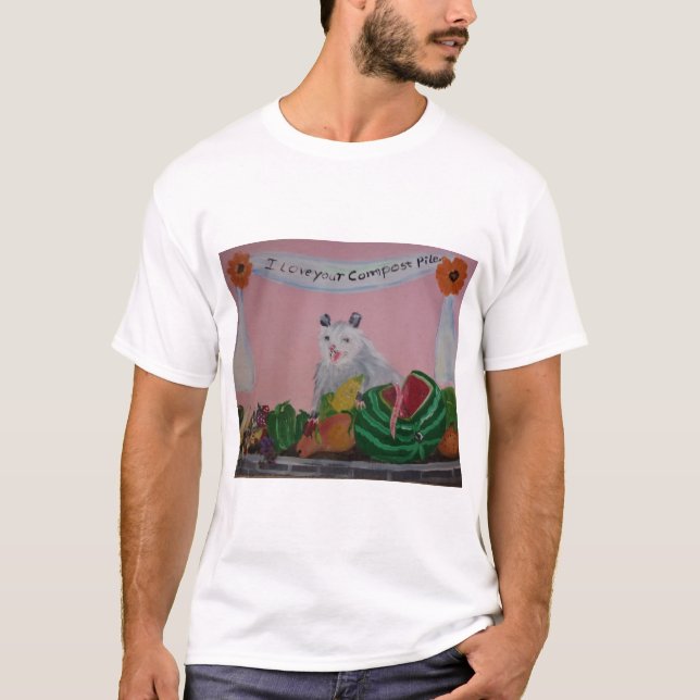 Opossum giving a compliment possum art T-Shirt (Front)