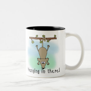 Opossum Hanging in There Two-Tone Coffee Mug