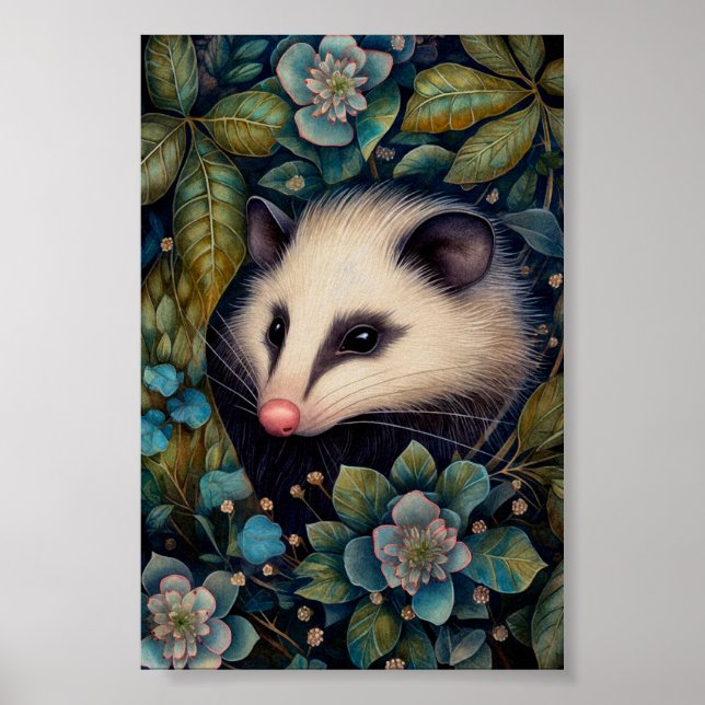  Opossum in the Brambles Poster (Front)