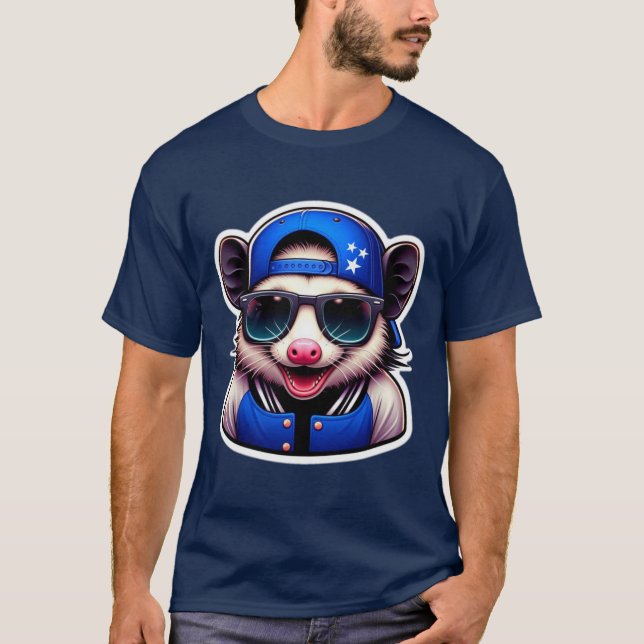 OPOSSUM IN VARSITY JACKET 3 T-Shirt (Front)
