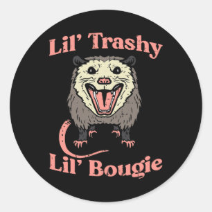 Opossum Lil Trashy Bougie Possum Street Cat Men Wo Classic Round Sticker