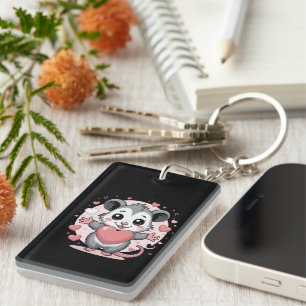 Opossum Love and Friendship Cute Animal Heart Desi Key Ring