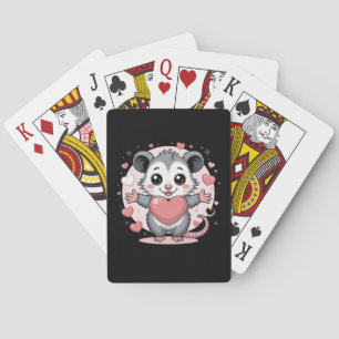 Opossum Love and Friendship Cute Animal Heart Desi Playing Cards
