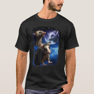 Opossum Moon and Three pet baby Possums meme Vint T-Shirt