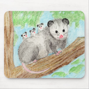 Opossum Mum Mouse Pad