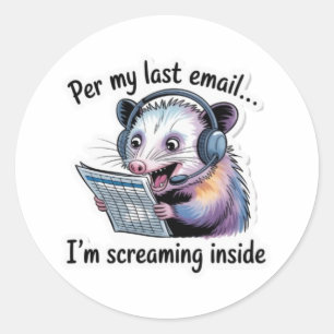 Opossum Office Sticker - Per My Last Email Vinyl D