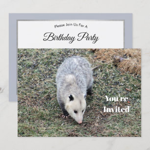 Opossum Photo Birthday Invitation