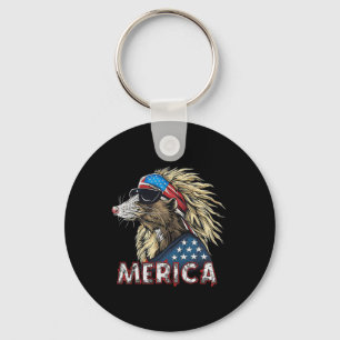 Opossum Possum - Patriotic Usa 4th Of July America Key Ring