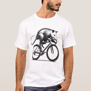 Opossum Possum Riding Bike Biker Bicycle Lover T-Shirt