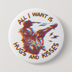 Opossum Possum Wishing For Love Funny Animal Meme 7.5 Cm Round Badge