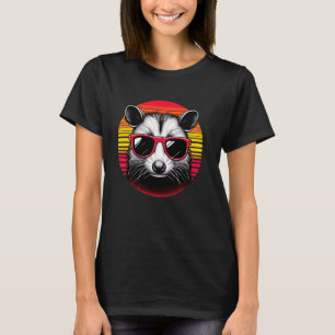 Opossum Retro Vintage Sunset Animal Sunglasses 70s T-Shirt