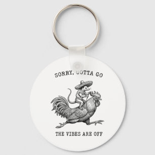 Opossum Riding Chicken Meme Sorry Gotta Go Vibes A Key Ring