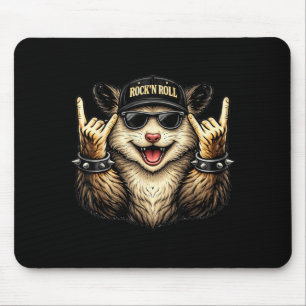 Opossum Rock On Music Heavy Metal Funny Men Women Mouse Pad
